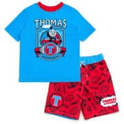 Thomas \u0026 Friends Thomas the Train UPF 50+ Rash Guard and Swim Trunks Outfit Set Toddler to Little Kid